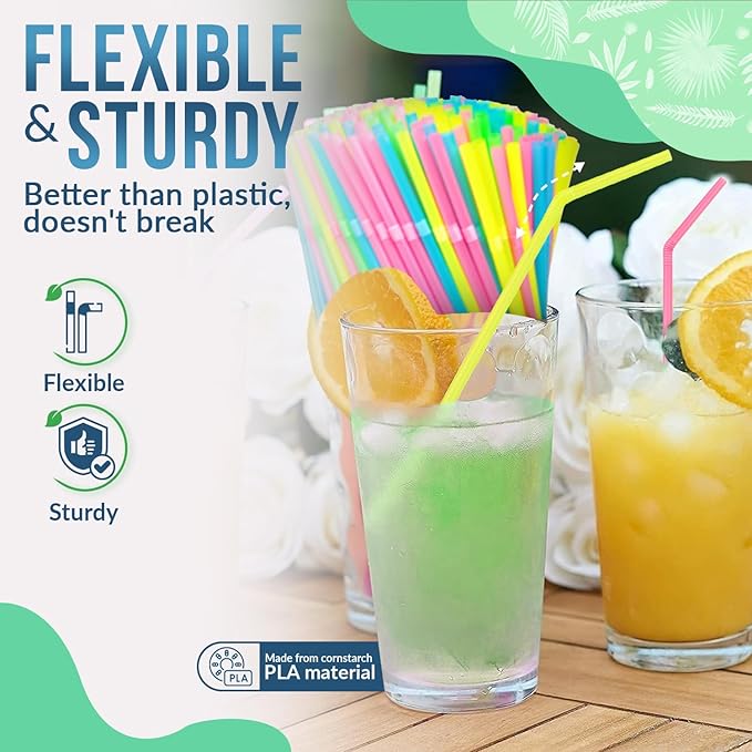 Plant Based Compostable Straws (Pack of 300) - Image 6
