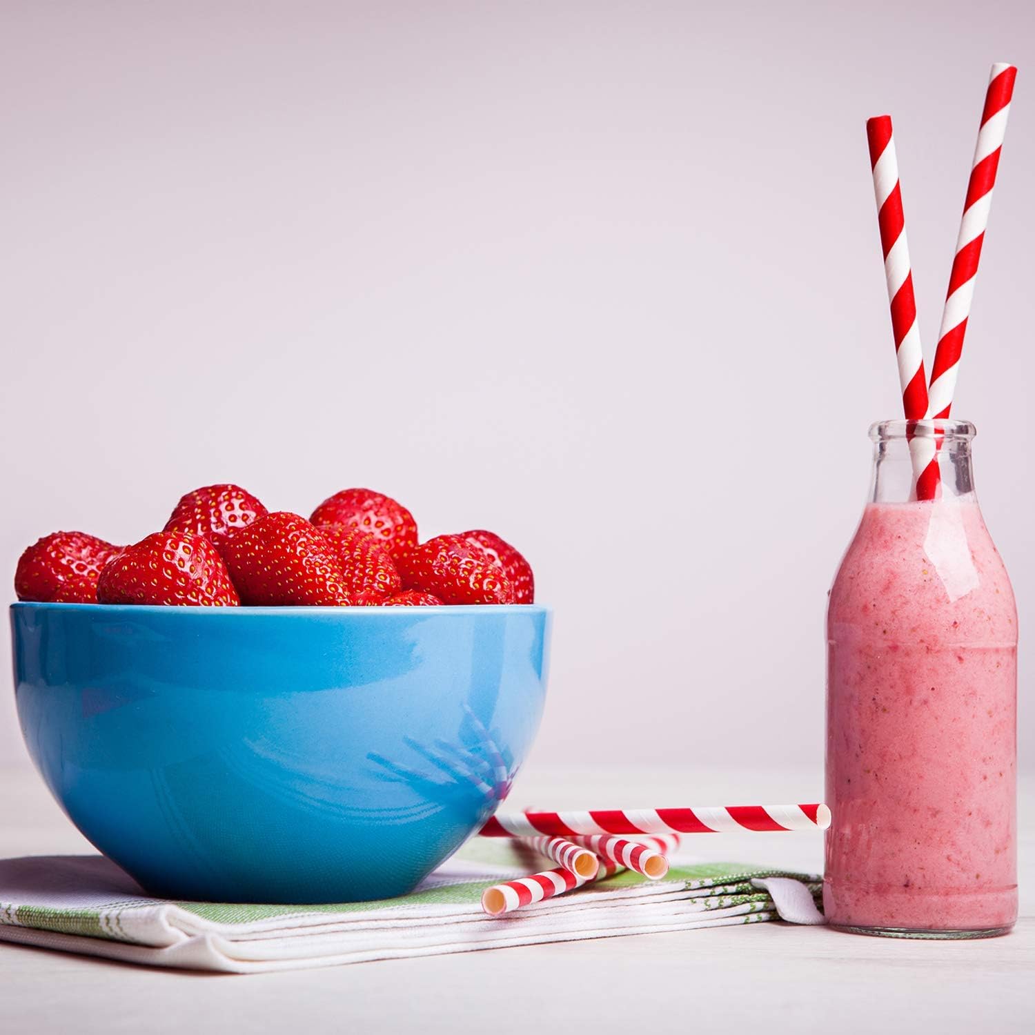 Paper Straws Disposable 200 Pack - Striped Straws in 10 Colors - Image 6