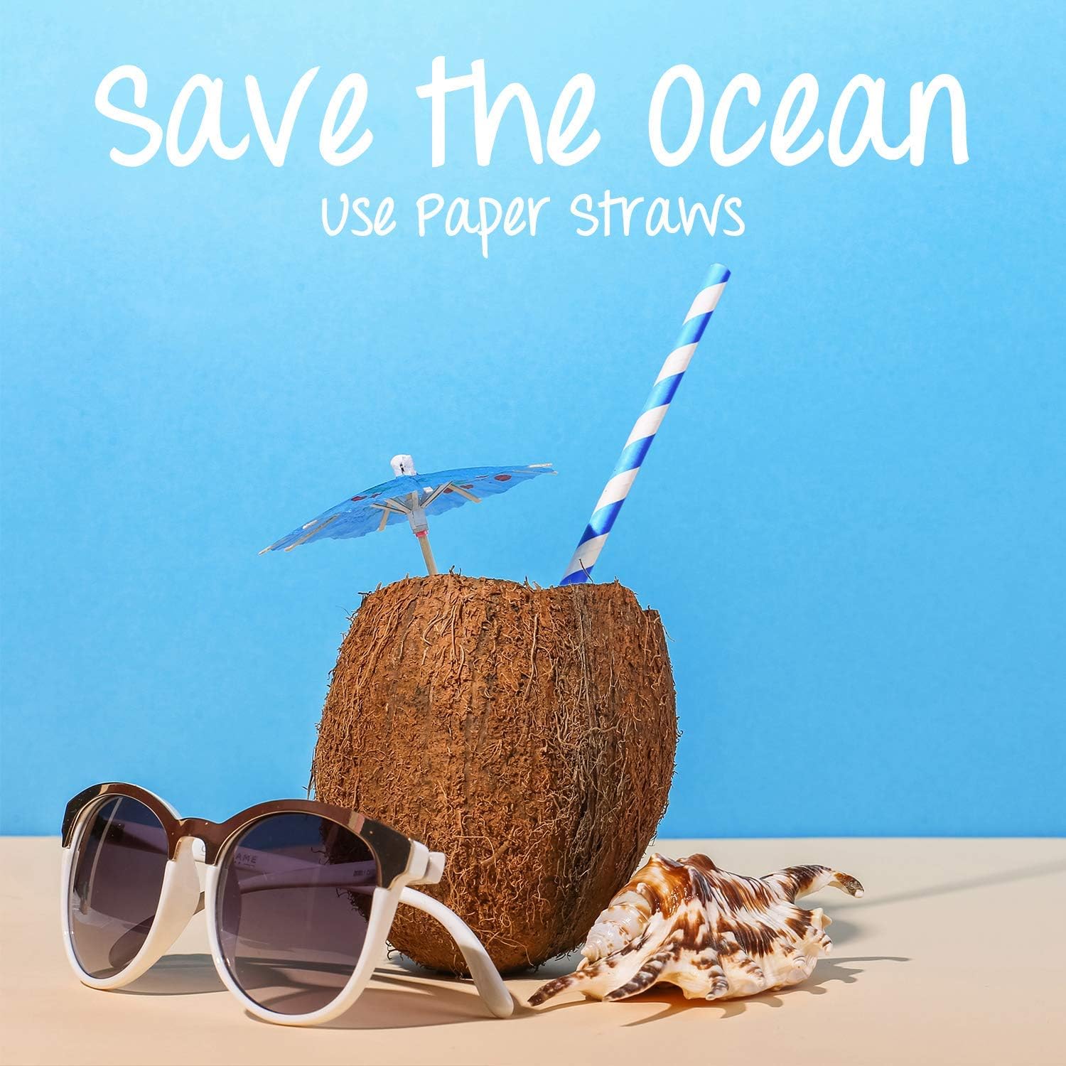 Paper Straws Disposable 200 Pack - Striped Straws in 10 Colors - Image 8